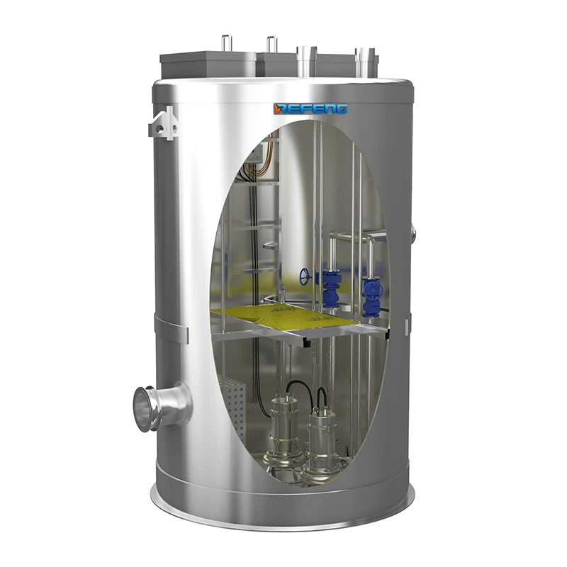 Station de pompage préfabriquée intégrée en acier inoxydable